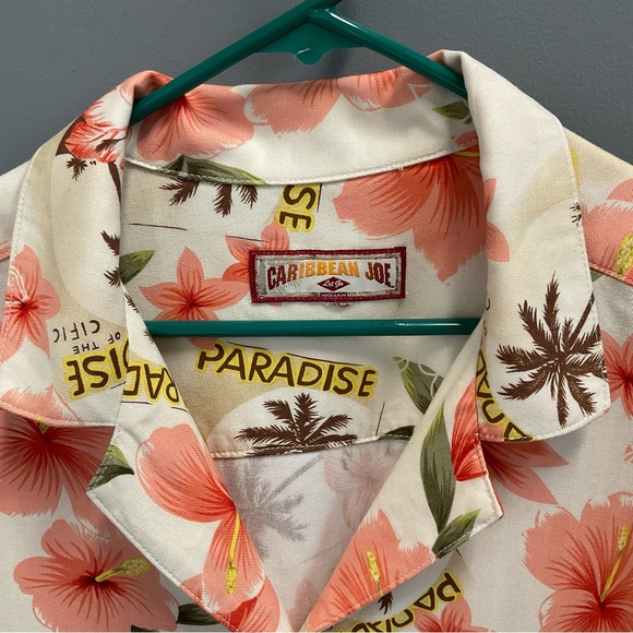 Caribbean Joe, Ladies Hawaiian Shirt, Peach/Cream, Sz XL/XXL? - Picture 3 of 8